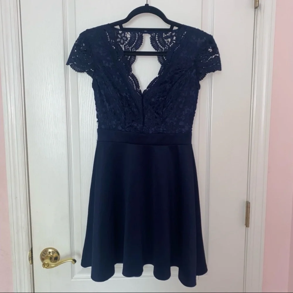 NWOT B Darlin Navy Blue Lace Dress